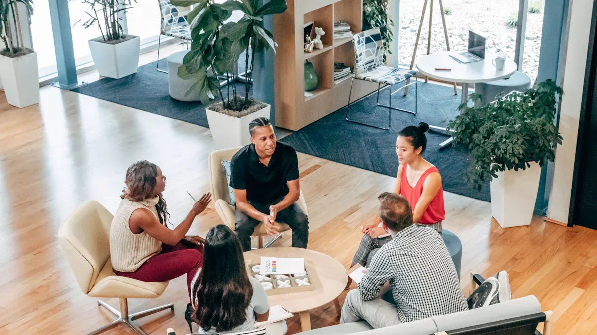 Aesthetic and Design Advantages of Six-person Booth-A Furniture Matching
