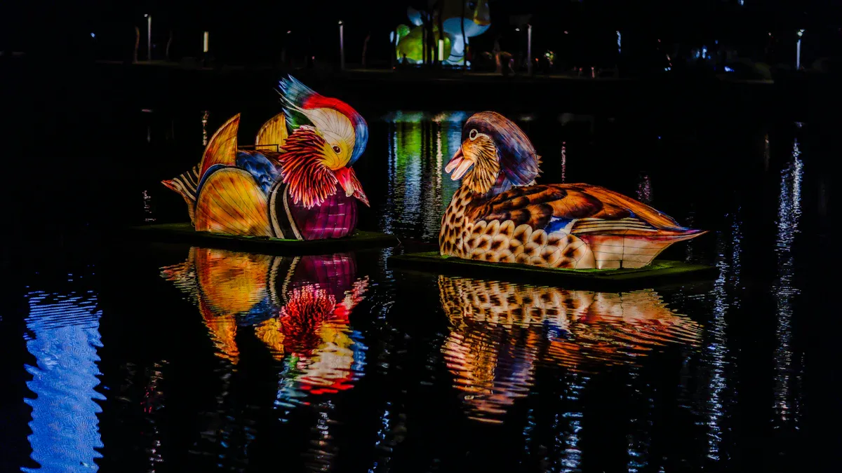 What are the best ways to use solar floating ball lights for outdoor ambiance?
