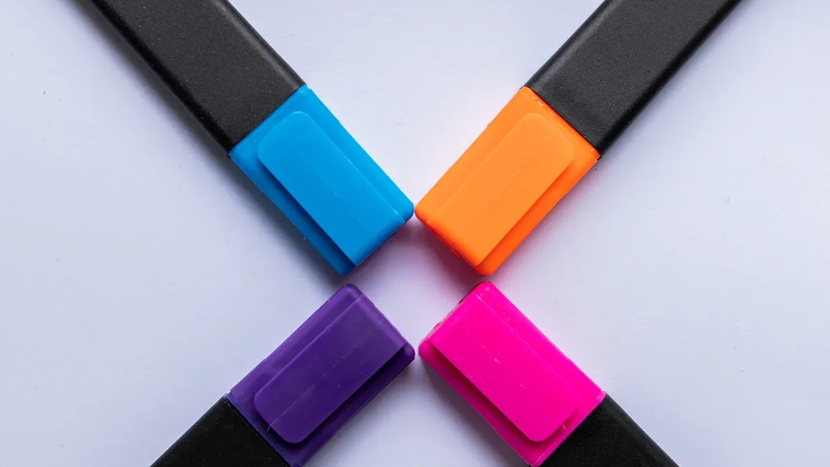 Custom 4-color combination highlighter pen