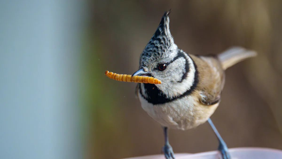 Feeding Dried Mealworms to Birds