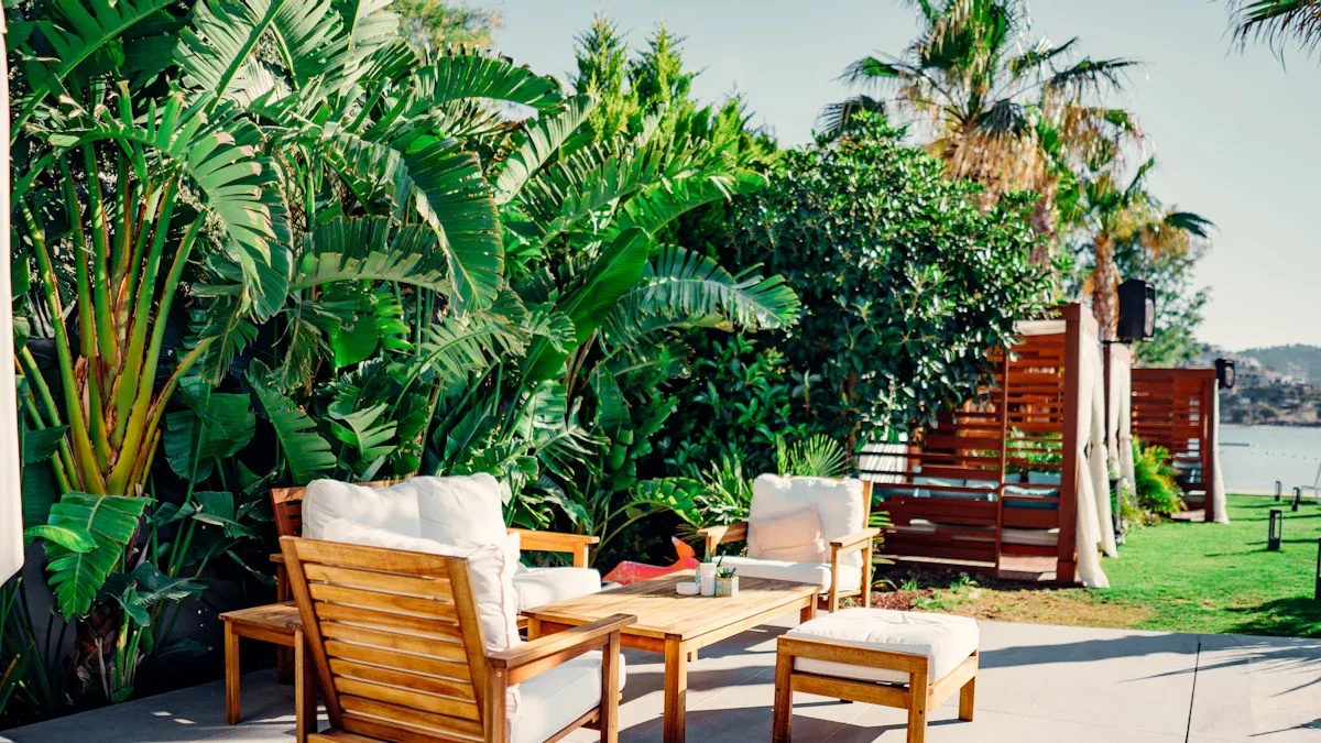 Meilleurs matériaux pour support de hamac-balançoire de terrasse de complexe hôtelier