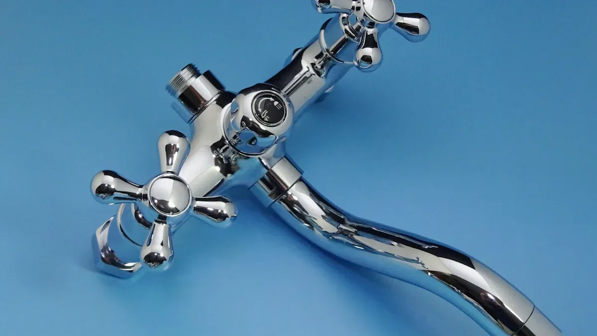 Polished Chrome Finishes for Bathroom Handles and Hinges