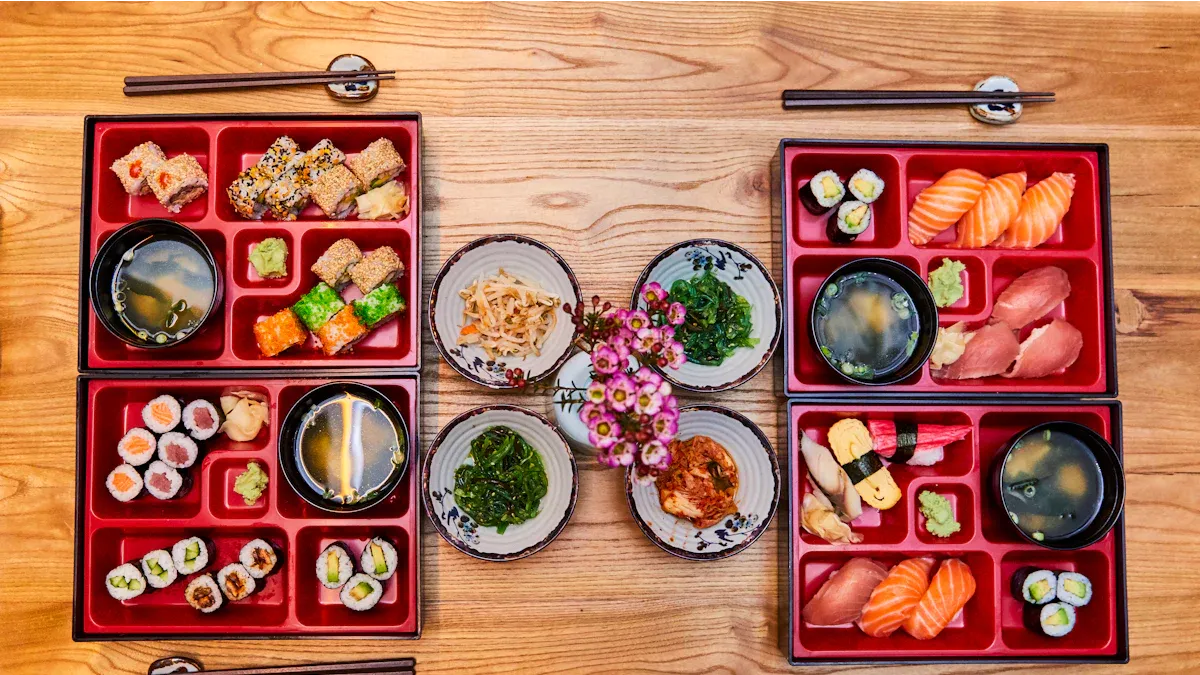 What is the 4 3 2 1 rule for bento boxes?