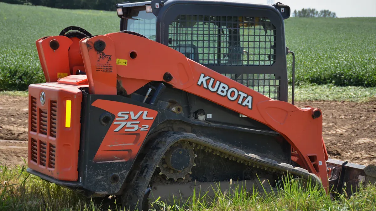 Mini-skid steer-band kontra däck och andra bandtyper