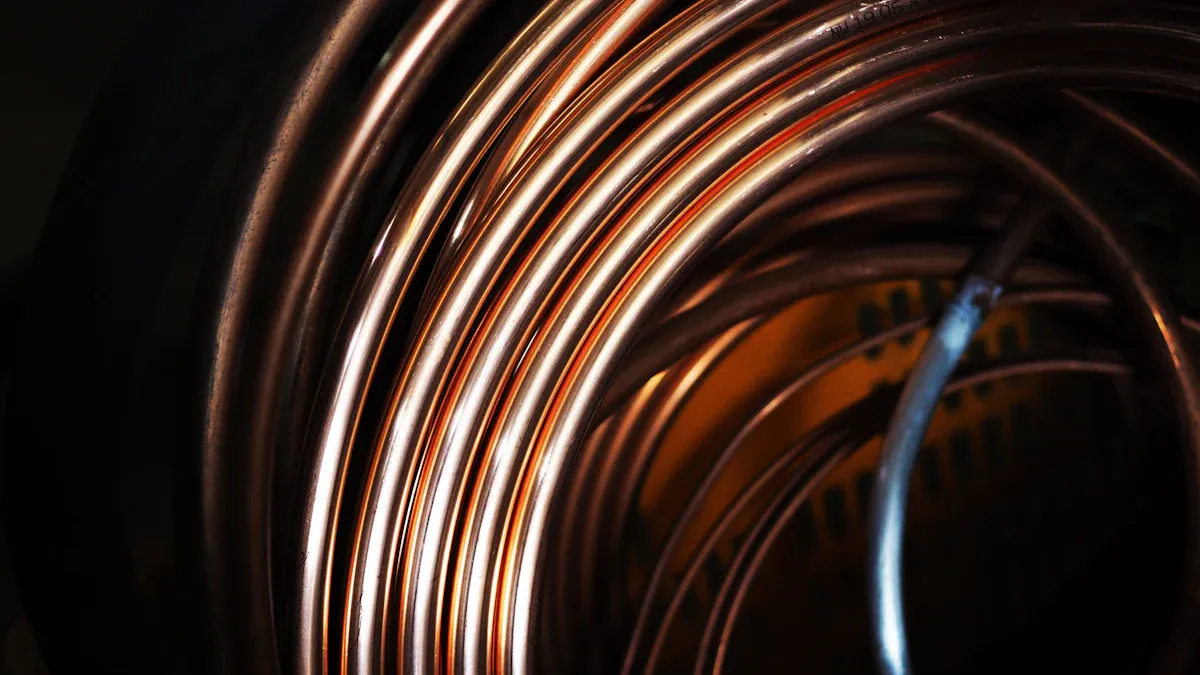 Detalhes de materiais e construção de um trocador de calor com aletas de cobre