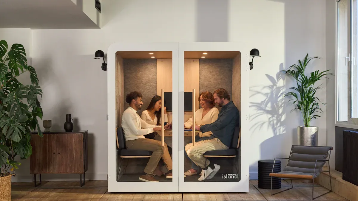 Enhancing Collaboration with Six-person Booth-A Furniture Matching
