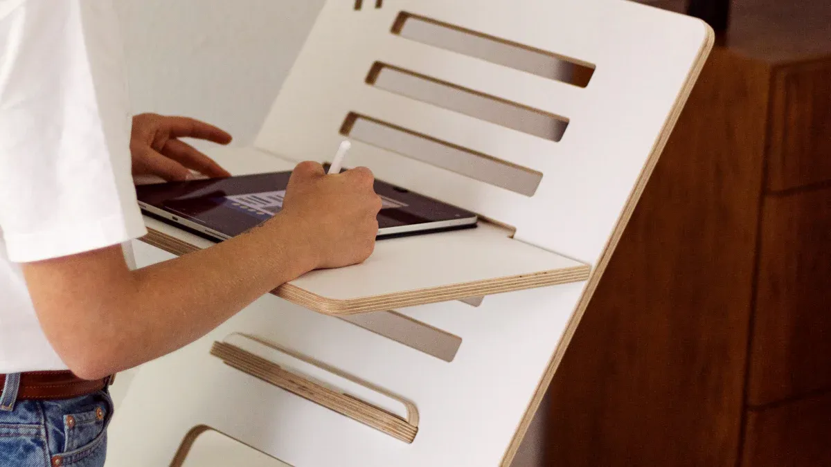 What is a pneumatic sit-stand desk?