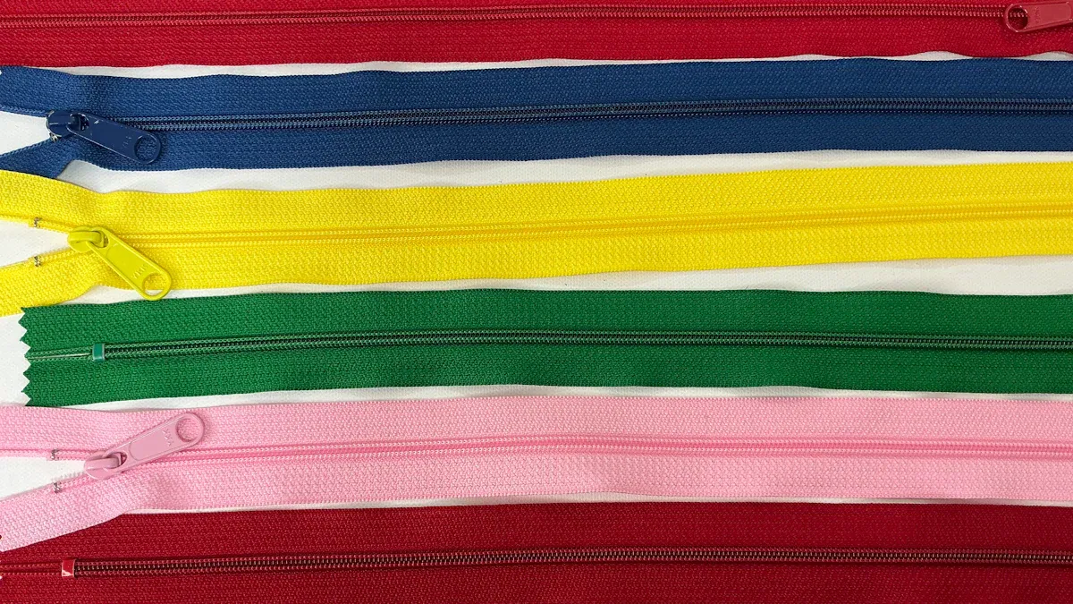 10-цалевыя маляўнічыя швейныя маланкі з кольцамі-зашпількамі для рамёстваў