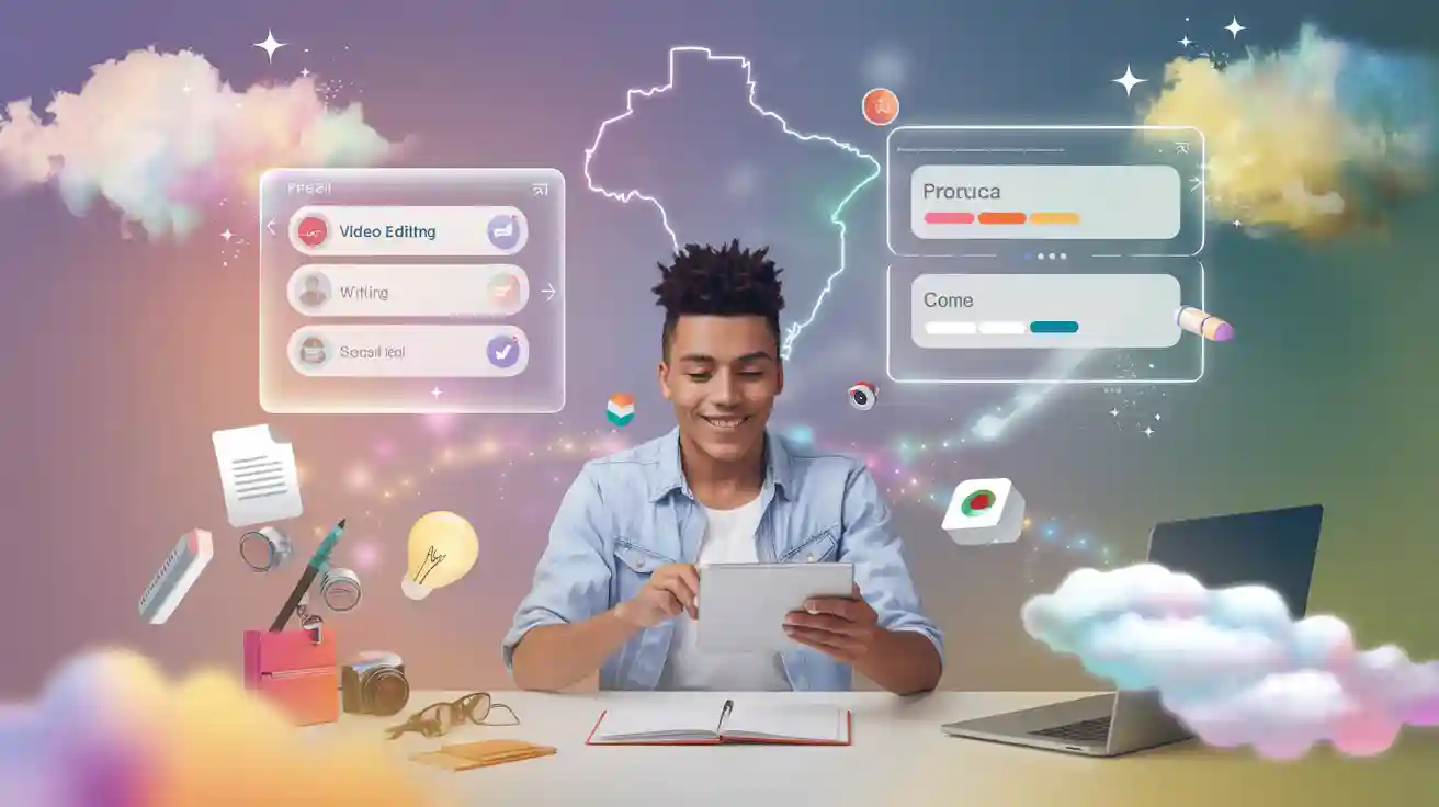 Entry-level information on digital content creation careers  in Brazil in 2025