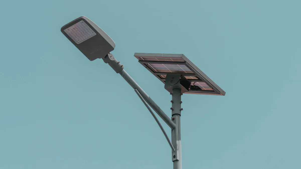 In which areas are solar light poles suitable?