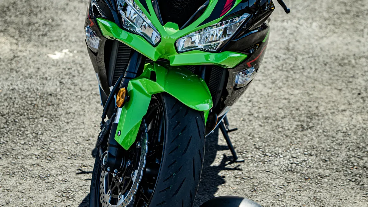 Kawasaki ZX-6R sport motorcycle showing generation-specific fairing bodywork