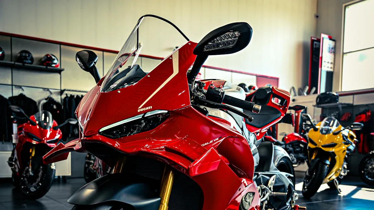 Ducati fairing installation area used to illustrate alignment checks