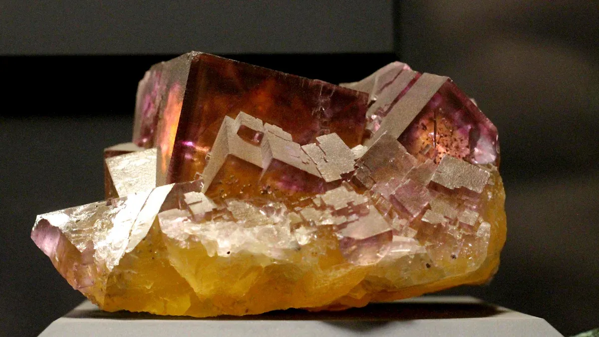 Unique Characteristics of Henan yellow&purple fluorite