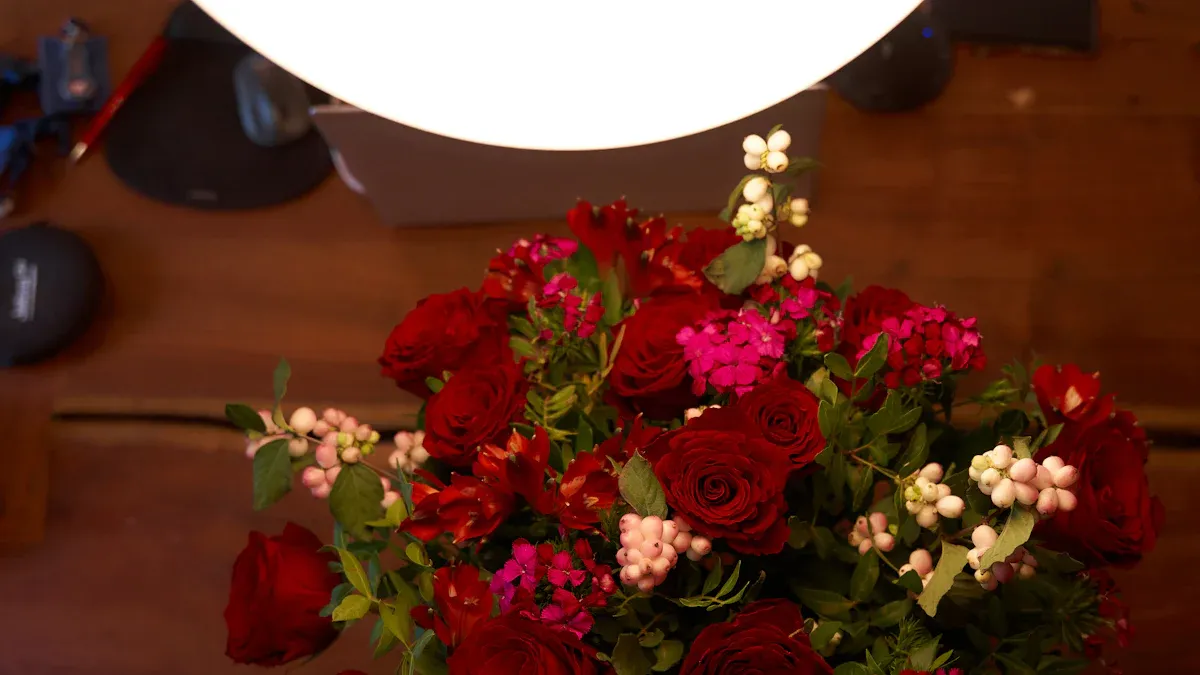 Pierre précieuse et fleur du 20e anniversaire