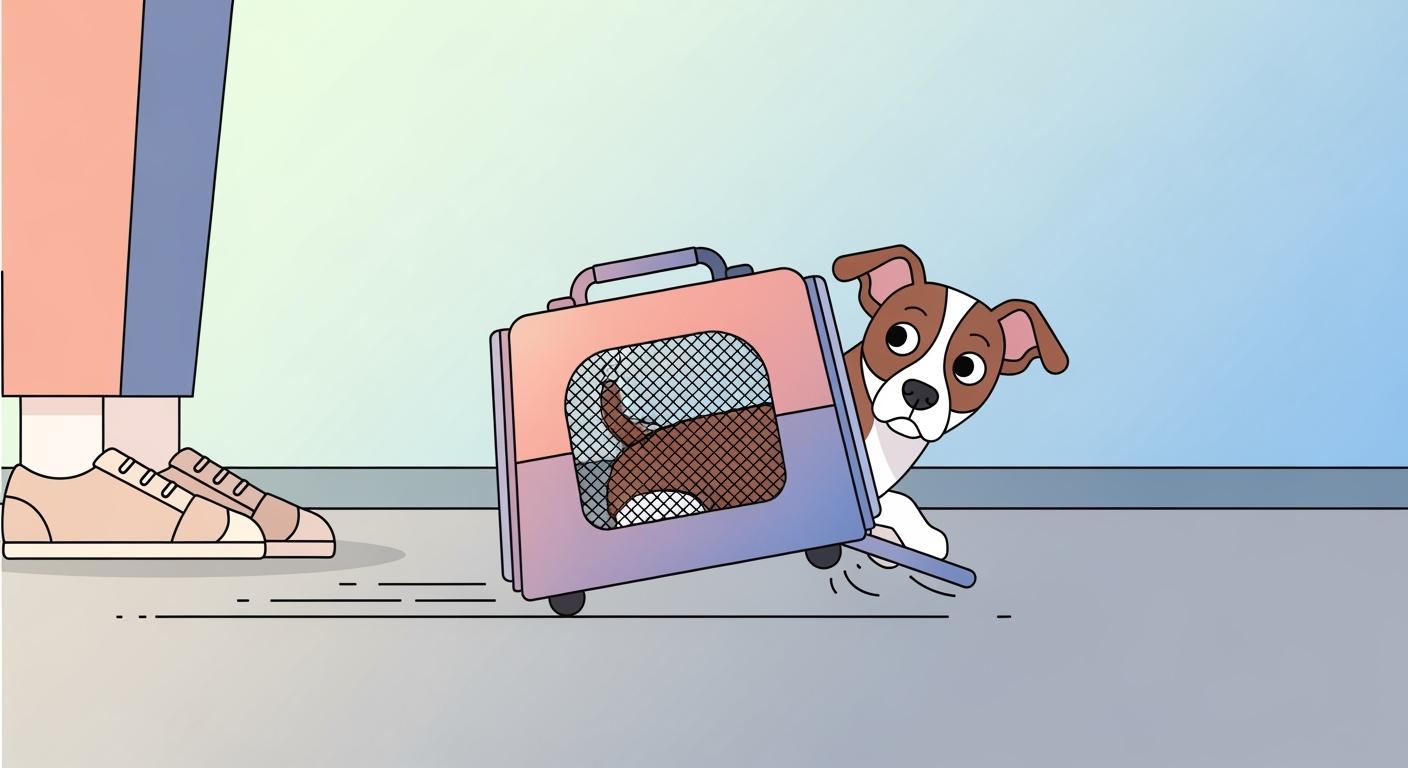 Small dog in a tote carrier showing the base panel structure