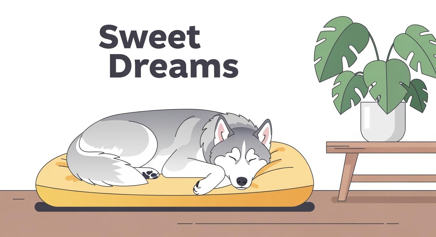 Husky resting next to elevated and orthopedic dog bed options