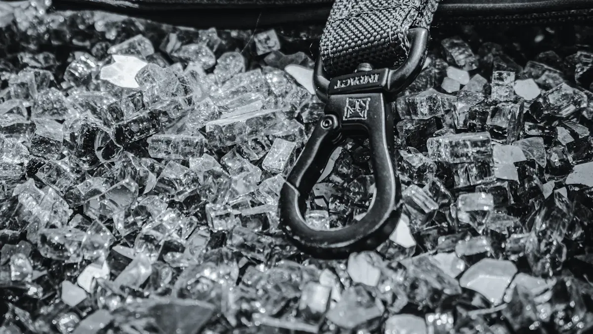 Signs of poor harness fit on a large dog including pressure marks and strap shifting