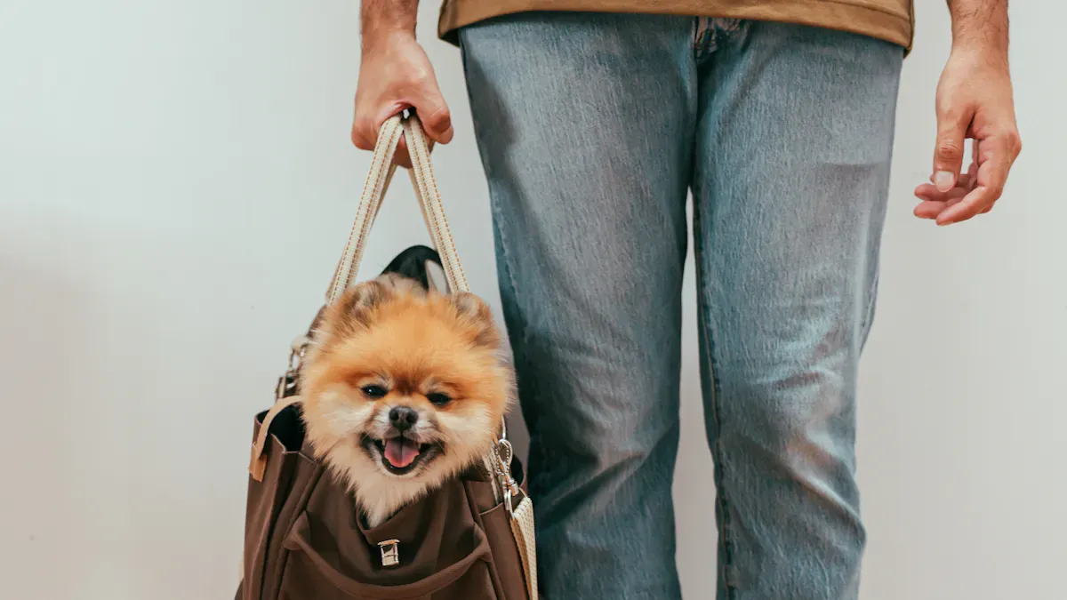 Well-constructed dog backpack carrier with firm base and properly placed mesh window