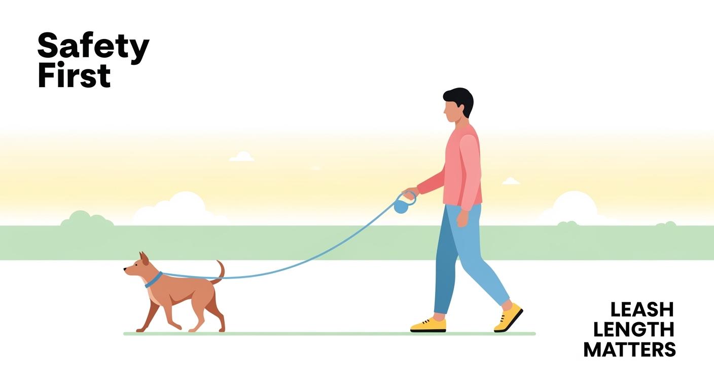 Dog on leash during a walk