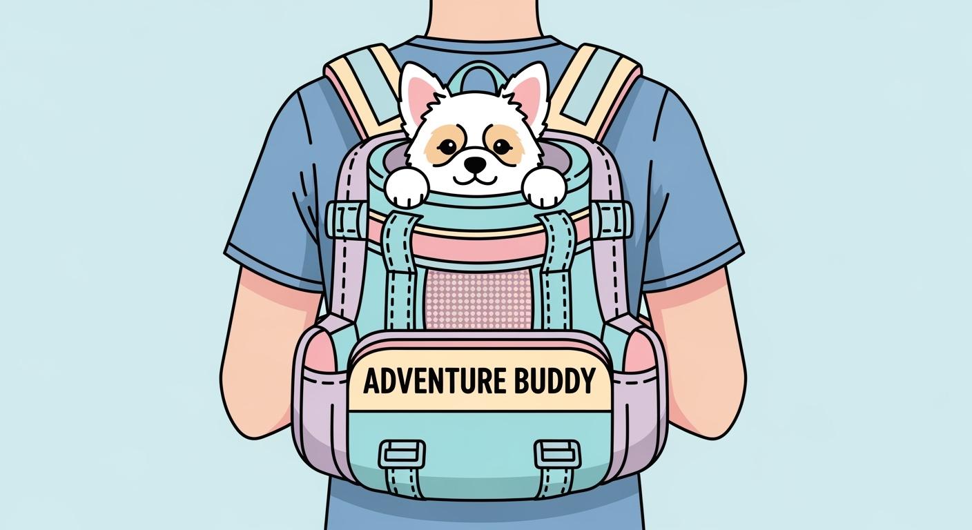 Small dog showing signs of discomfort in an ill-fitting backpack carrier