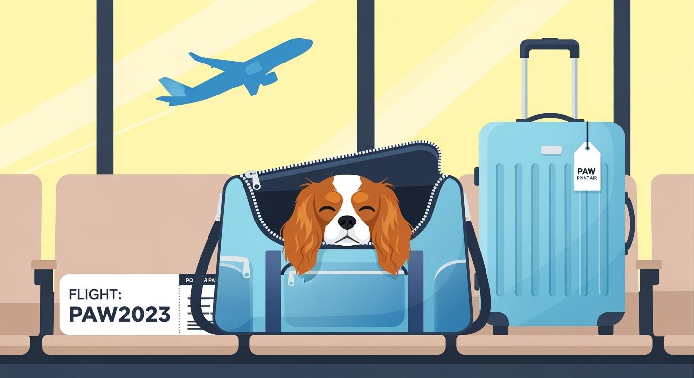 Small dog resting inside a soft-sided airline travel carrier