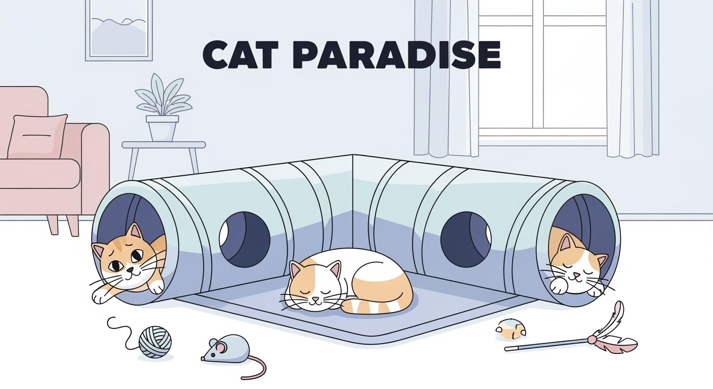 Cat resting near a tunnel bed