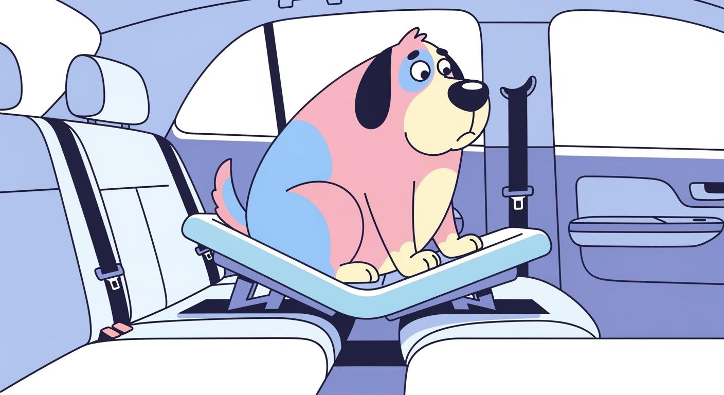 Large dog sitting on back seat car cover