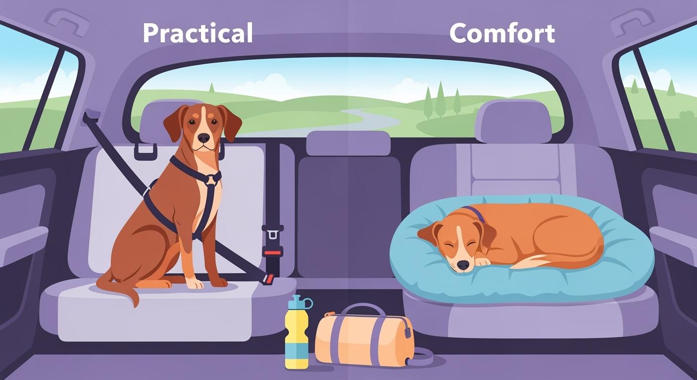 Dog resting on a rear seat cover