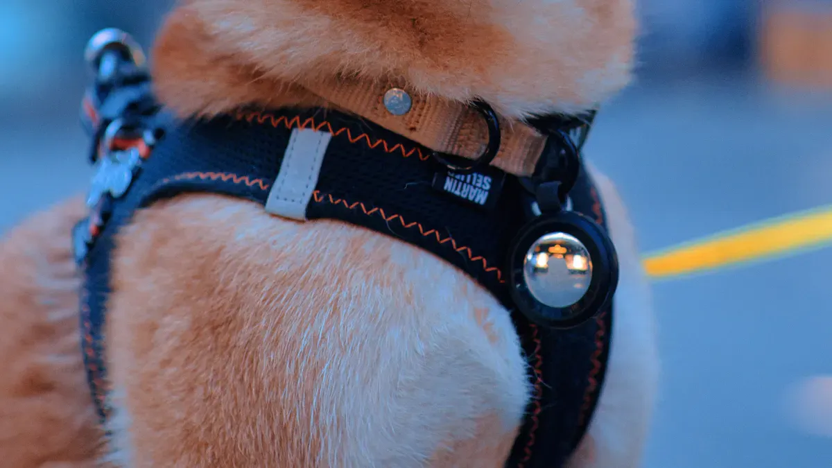 Military style dog harness showing handle coverage and shoulder room