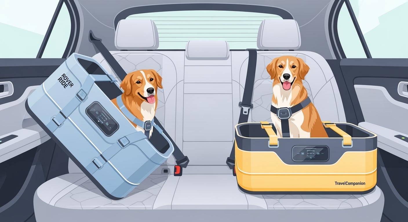 Dog resting in a rear seat carrier