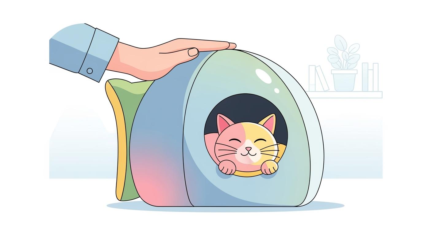 Cat cave bed with firm entrance rim and thick structured walls