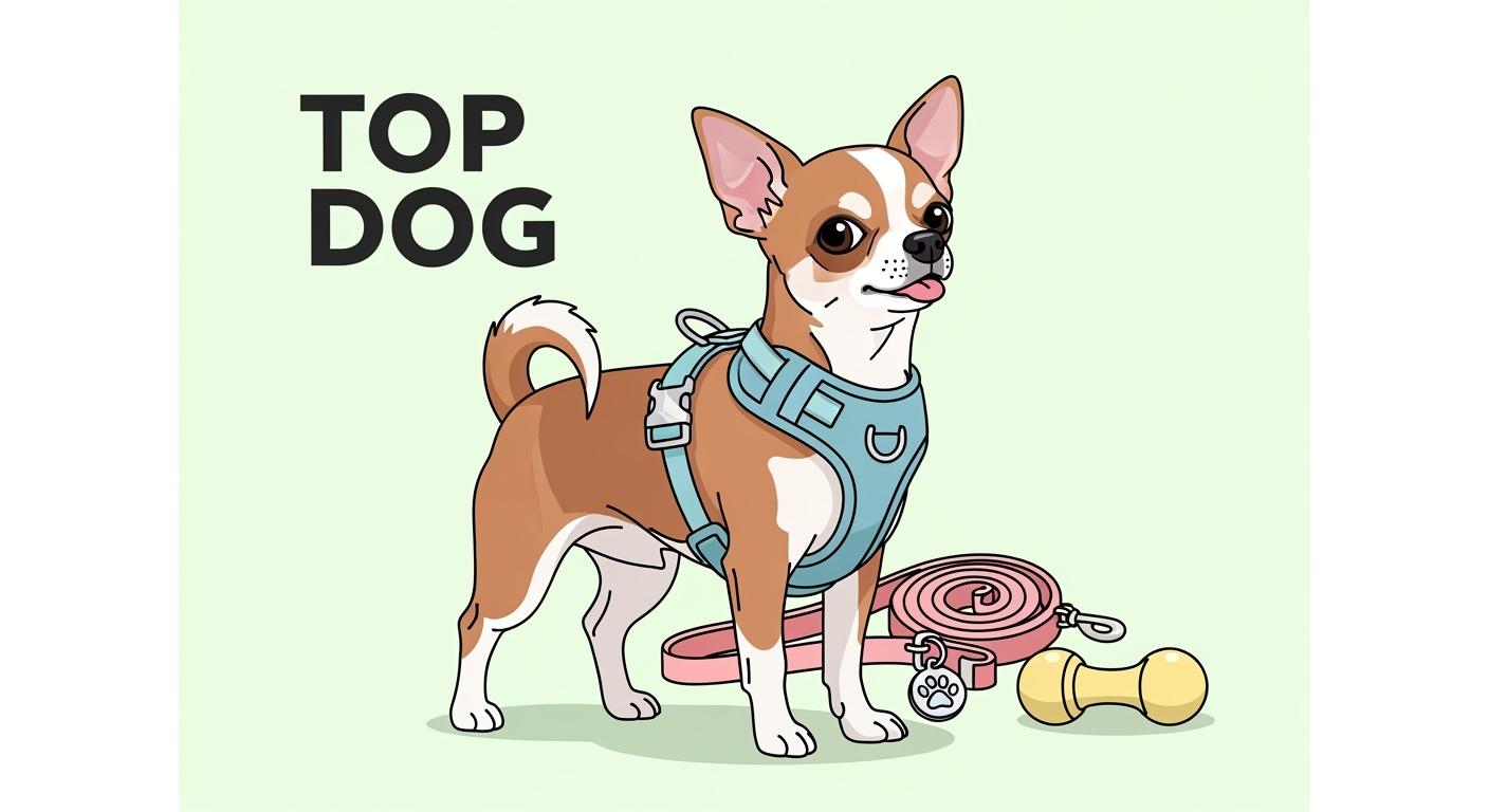 Chihuahua wearing a lightweight walking harness