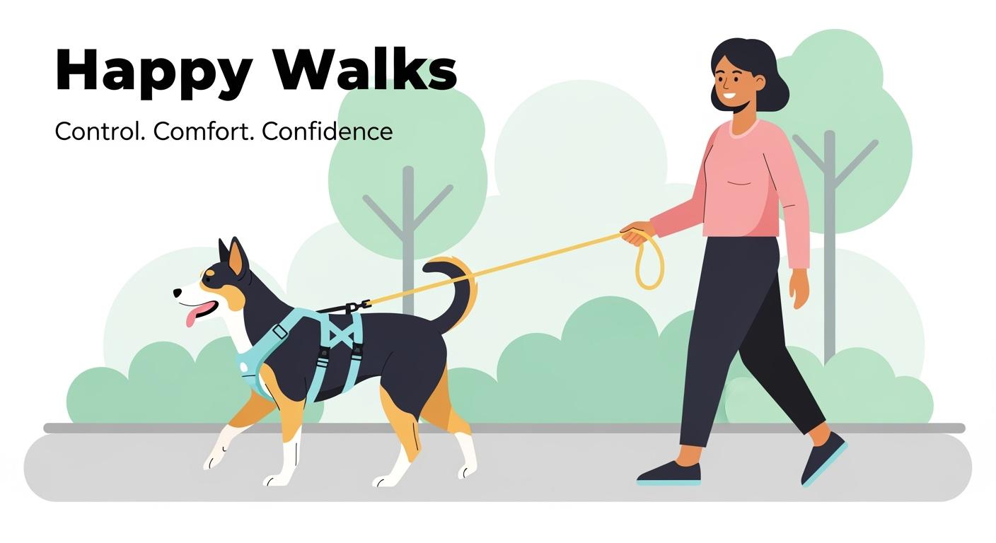 Medium size dog no-pull harness chest panel