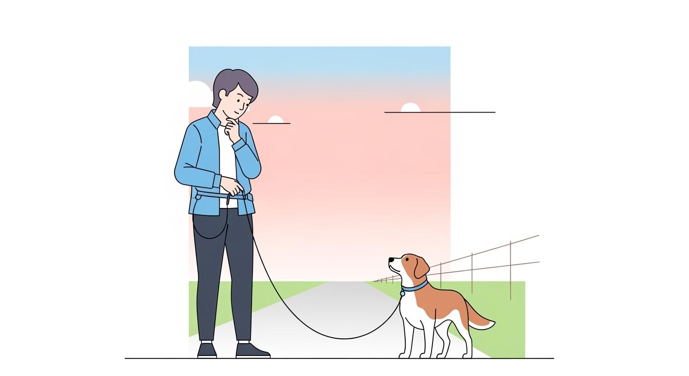 Owner jogging with a dog using an around the waist dog leash on a quiet trail