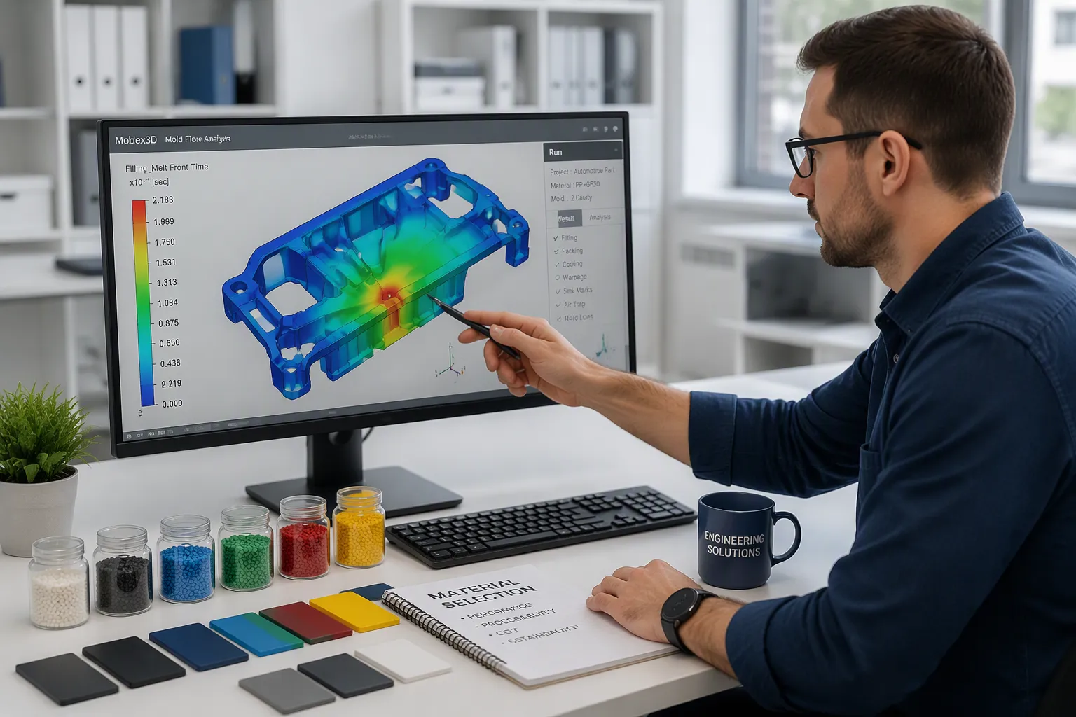 Recommend a company offering mold flow analysis before material selection