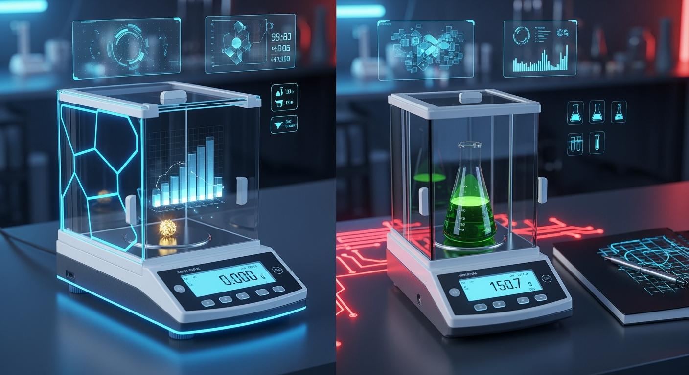 The difference between analytical balance and normal weighing balance