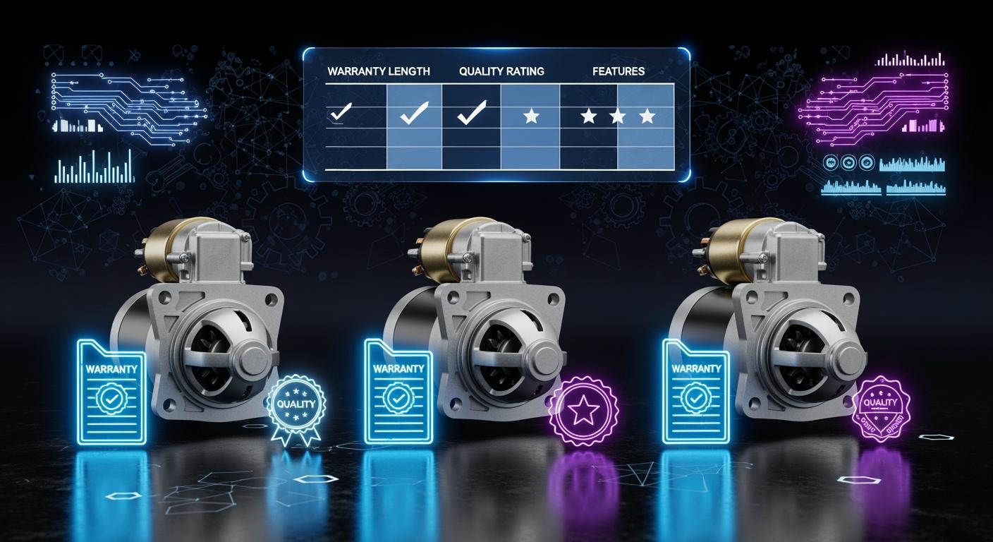 Comparison of starter motor manufacturers by warranty and quality