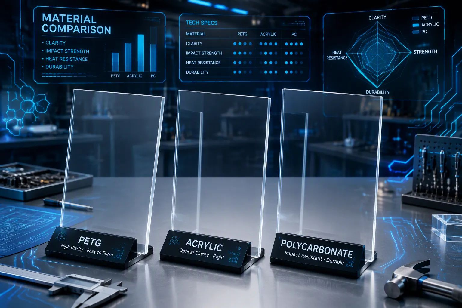 PETG Sheets vs Acrylic vs Polycarbonate: Which Clear Plastic Sheet Is Best for Your Project?