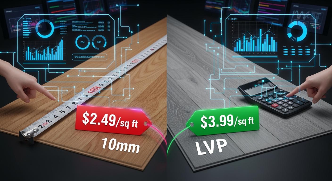 Cost comparison of 10mm laminate flooring versus vinyl plank
