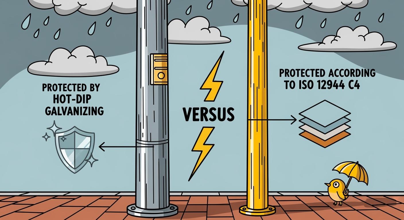 Corrosion Protection Systems for Street Light Poles: Hot-Dip Galvanizing vs ISO 12944 C4 Standards