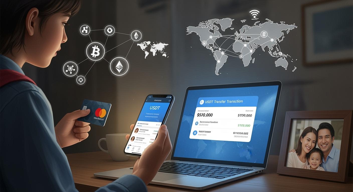 海外学生使用USDT 万事达卡向家人汇款的最佳方式