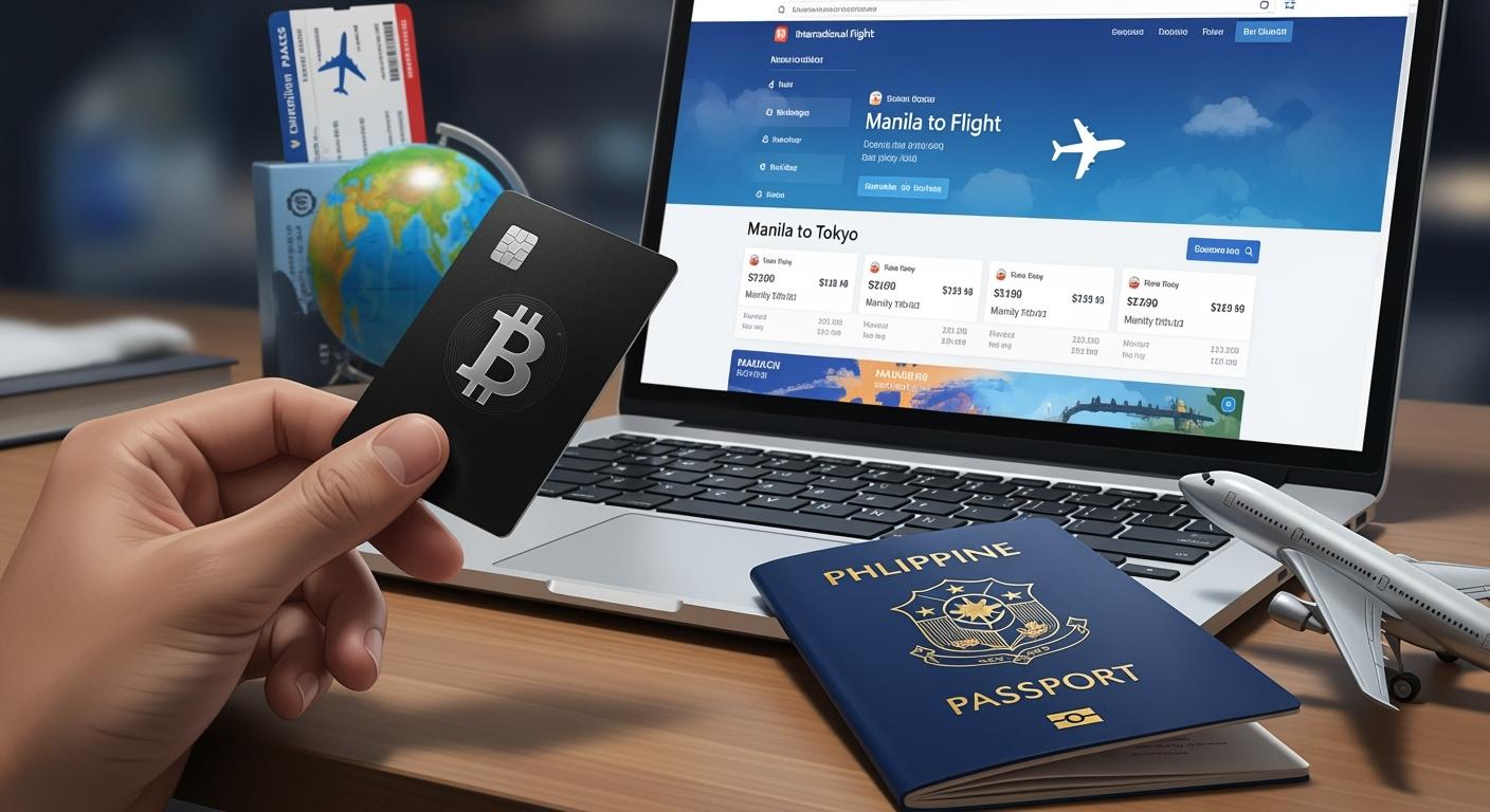 在菲律宾使用比特币借记卡预订国际航班