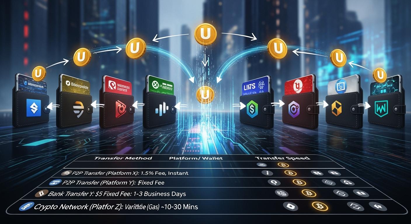 2026年主流平台U币转账方式与手续费全方位对比