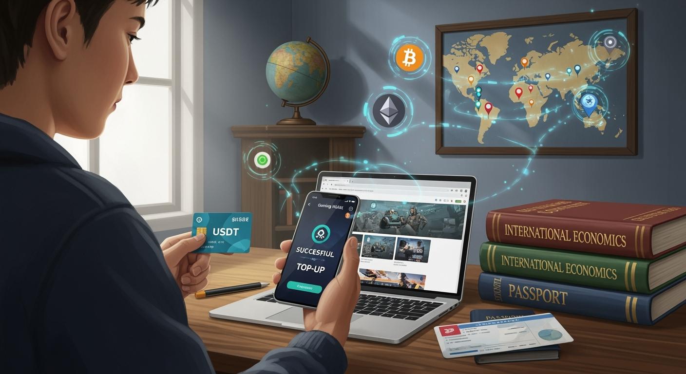 海外学生使用USDT预付卡为游戏钱包充值