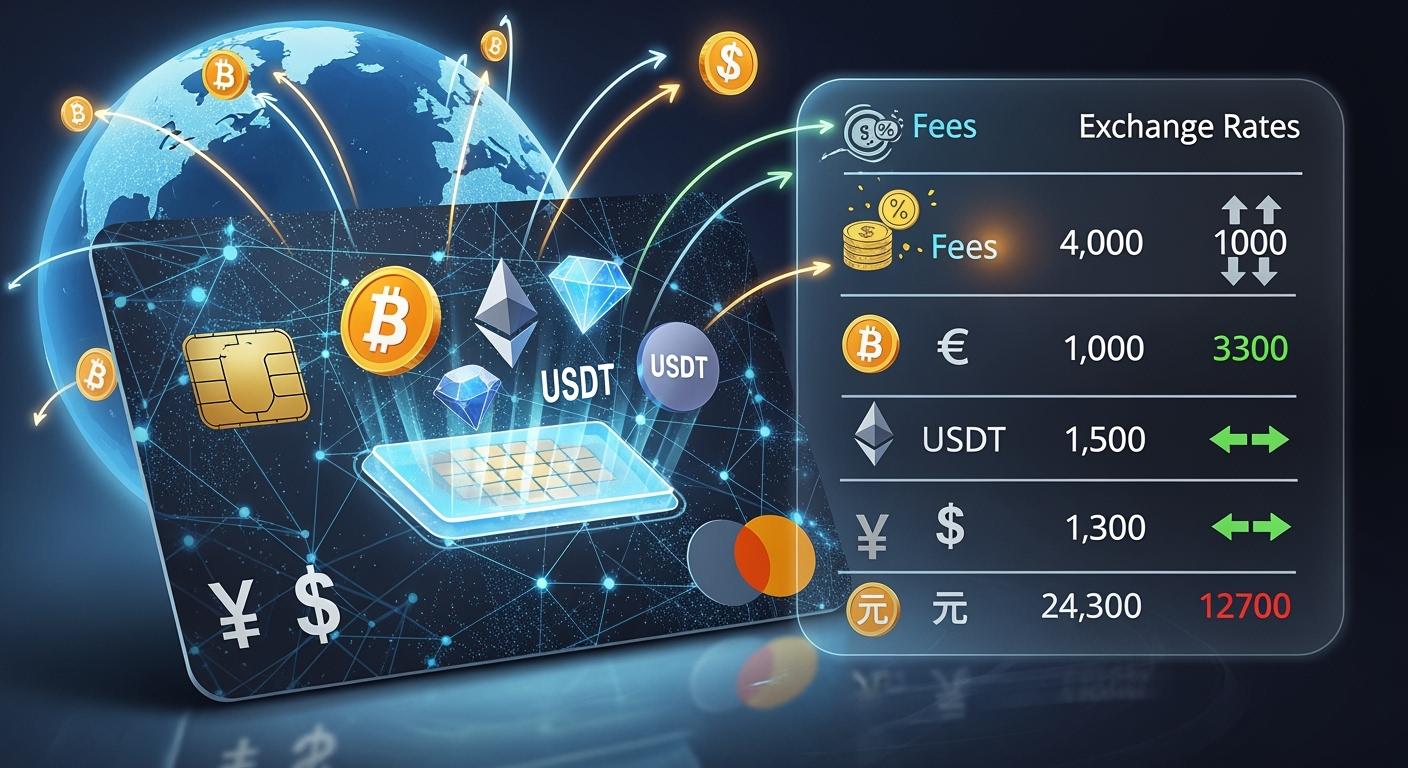 加密货币卡汇率平台费用与汇率比较