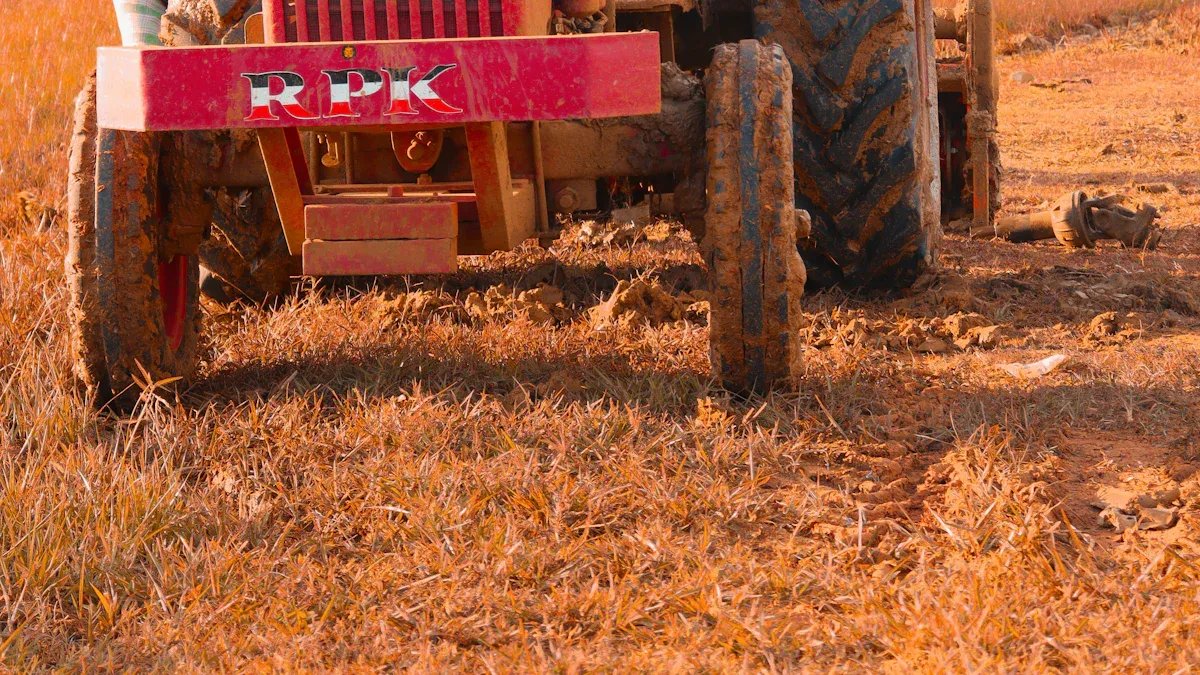 Compact tractor for small farms, ideal for maneuvering in tight spaces