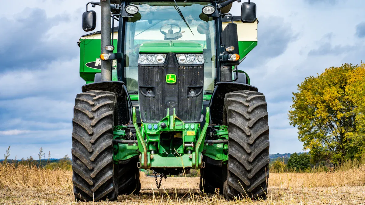 Compact tractor for small farms, ideal for maneuvering in tight spaces