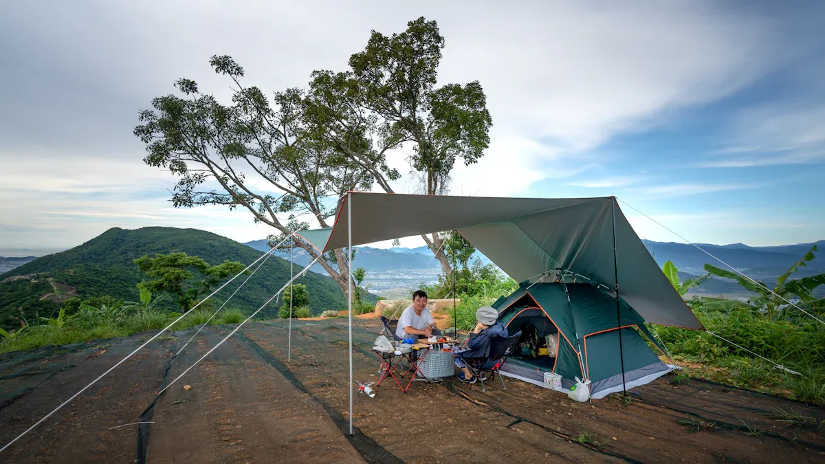 Outdoor Shelter with Coattarp Tarp