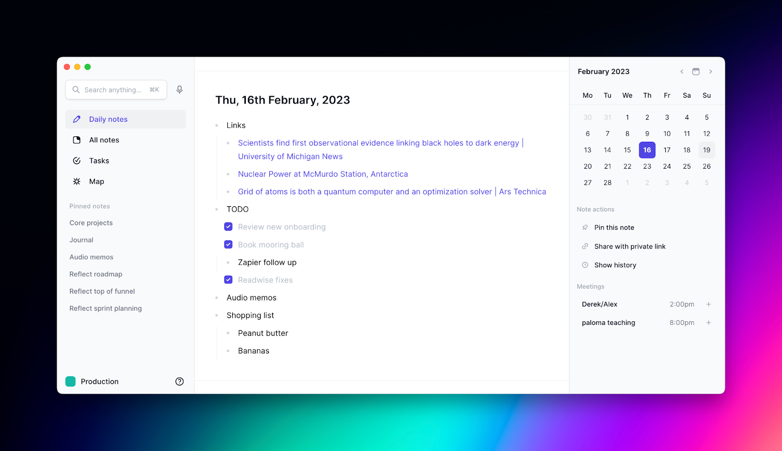 Saner.AI as an AI Note Taker
