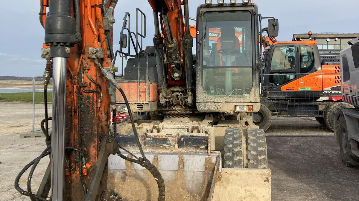 Inspecting a Used Doosan Excavator
